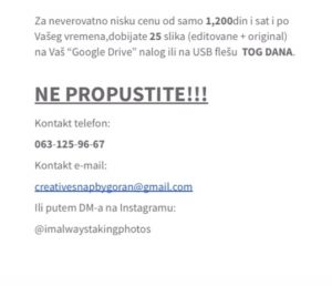 Najjeftinije FOTOGRAFSKE usluge! Slika 2 Najjeftinije FOTOGRAFSKE usluge! Slika 2