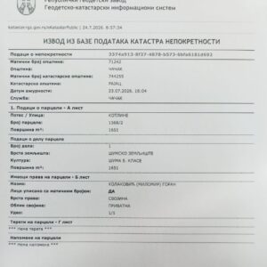 Na prodaju plac od 16.51 ari Rajac-Čačak Slika 3